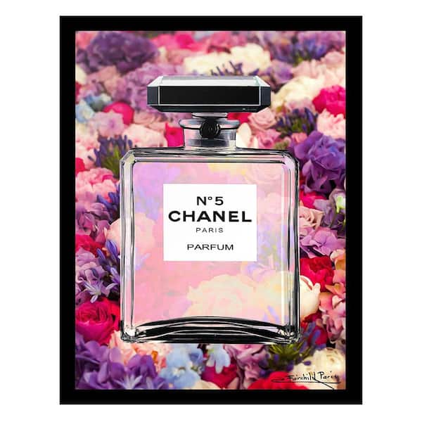 VENICE BEACH Collections Fashion Floral Glam Perfume Bottle by Fairchild Paris 1 Piece Framed Graphic Print 18 in. x 14 in.