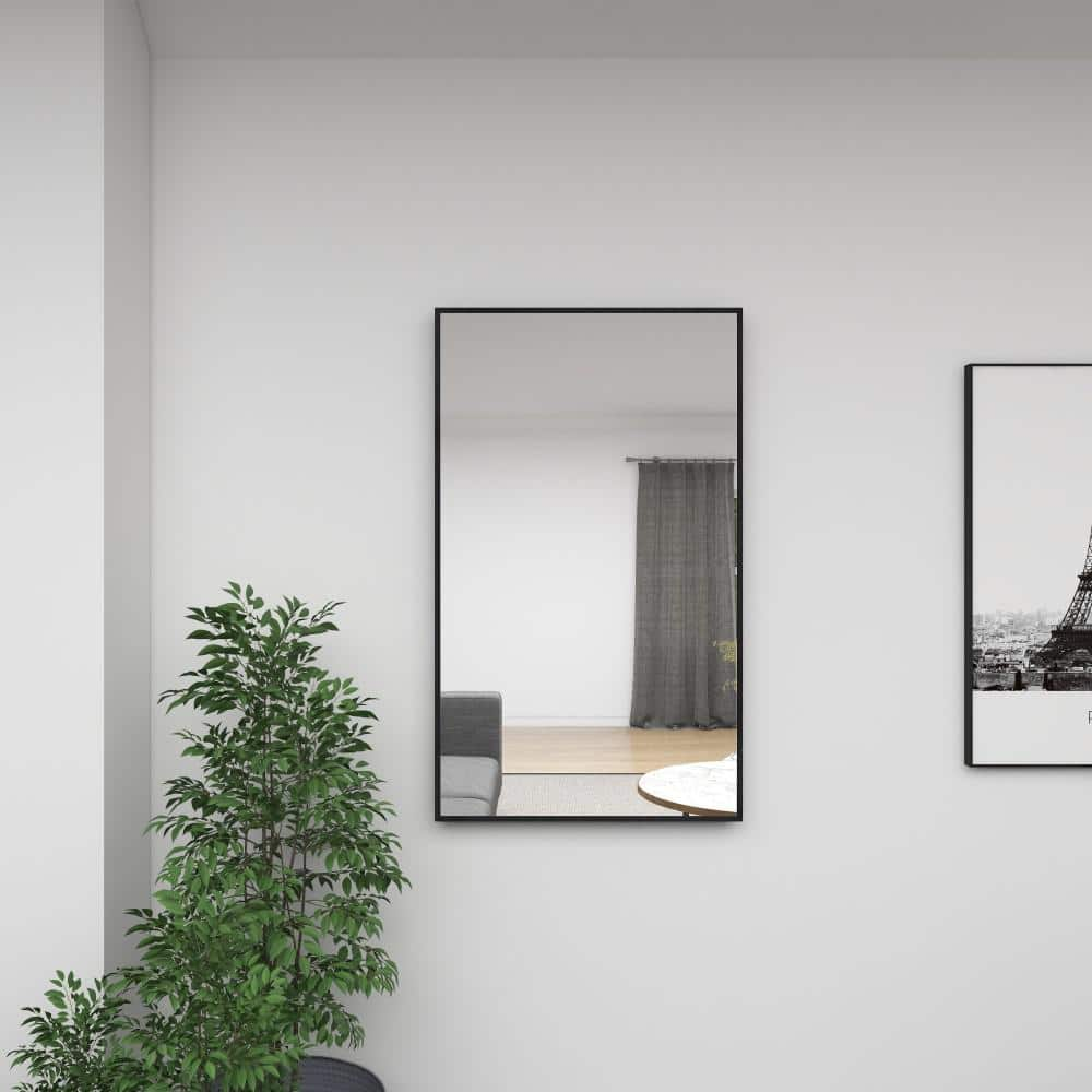 DecMode 24  x 40  Black Wall Mirror with Thin Minimalistic Frame