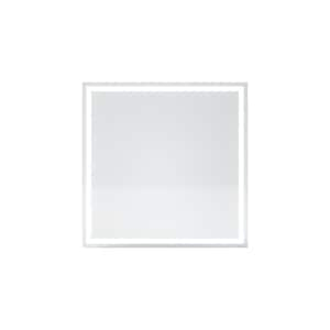 Vero 36 in. W x 36 in. H Square Frameless LED Wall Bathroom Vanity Mirror with Sleek Silver Finish