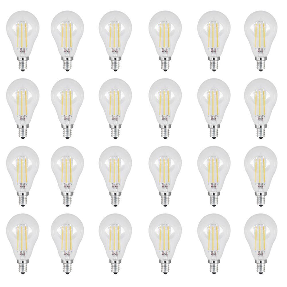 40W Equivalent A15 Candelabra Dimmable Filament Clear Glass LED Ceiling Fan