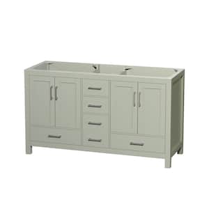 Sheffield 59 in. W x 21.5 in. D x 34.25 in. H Double Bath Vanity Cabinet without Top in Light Green