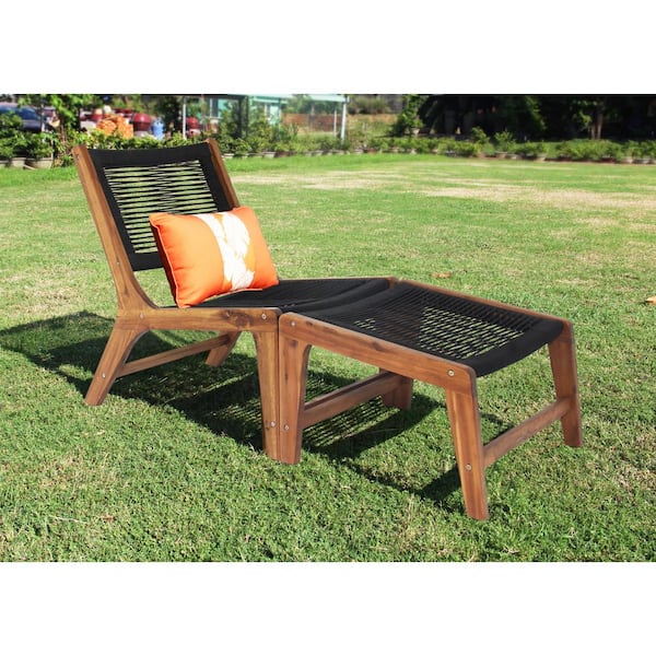 armless outdoor chair with ottoman