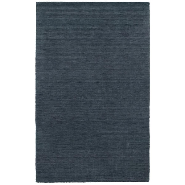 AVERLEY HOME Aiden Navy/Navy 5 ft. X 8 ft. Solid Area Rug