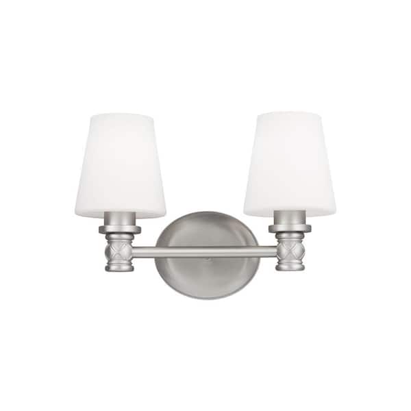 Studio Xavierre 2-Light Satin Nickel Vanity Light
