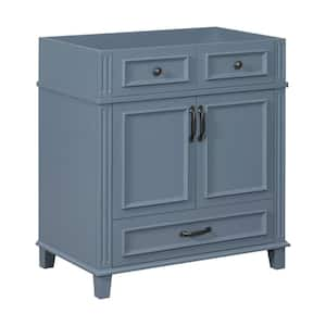 29.4 in. W x 17.9 in. D x 33.2 in. H Bath Vanity Cabinet without Top in Blue with 1-Drawer