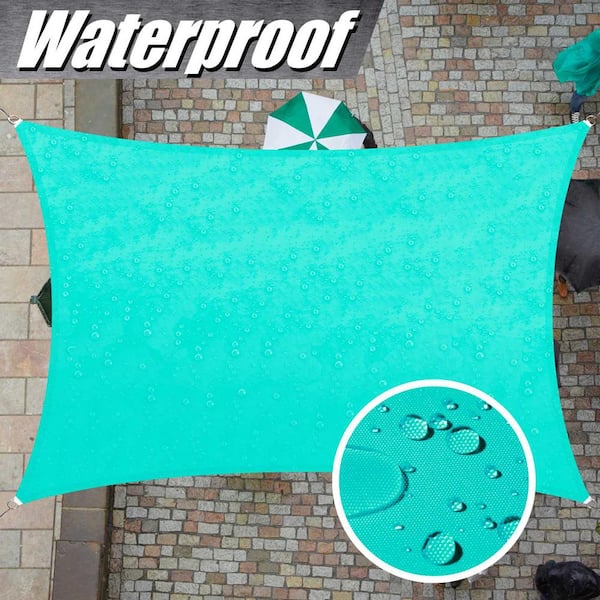 12 ft. x 7 ft. 220 GSM Waterproof Rectangle Sun Shade Sail Screen Canopy, Outdoor Patio and Pergola Cover