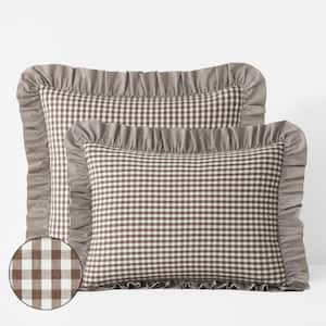 Company Cotton Gingham Yarn-Dyed Melange Plaid Cotton Percale Sham