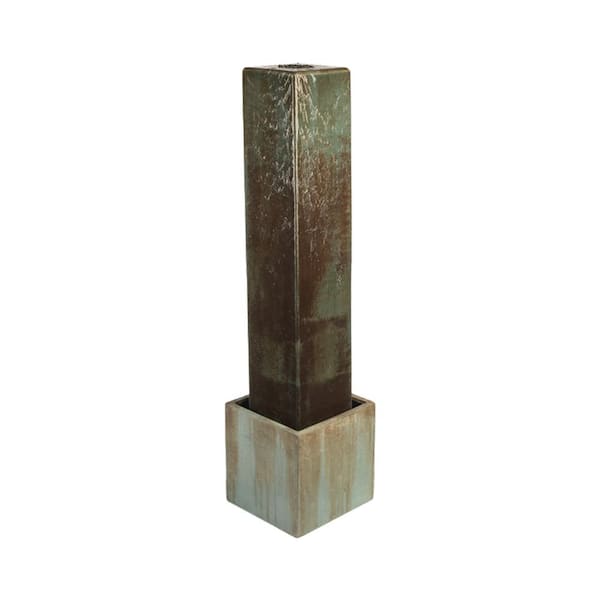 CHG CLASSIC HOME & GARDEN 13 in. W x 36 in. H Citadel Waterfall Fountain in Verdigris