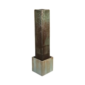 13 in. W x 36 in. H Citadel Waterfall Fountain in Verdigris