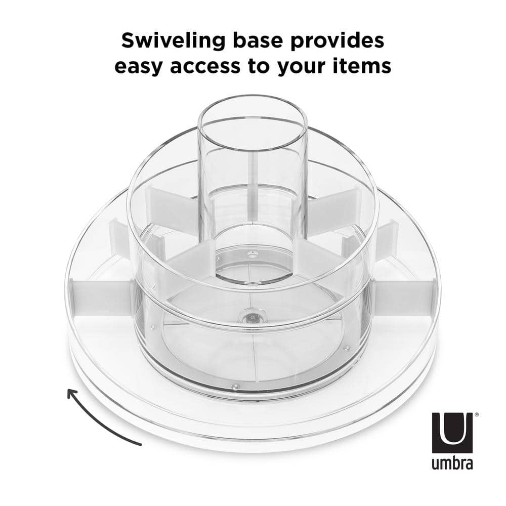 Clear Acrylic Rotating Makeup Organizer with Dividers