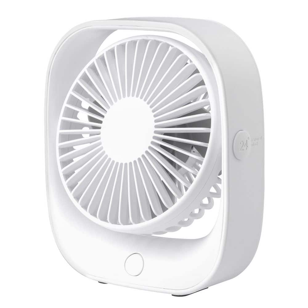 USB Rechargeable Oscillating Desk Fan 4 Speed Settings 5000mAh Mini Table  Cooling Fan Adjustable Head Home Office Personal Fan
