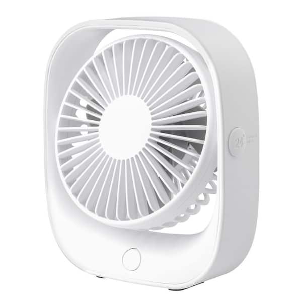 PRIVATE BRAND UNBRANDED 5 in. 3 Speed Rechargeable Portable Desk Fan