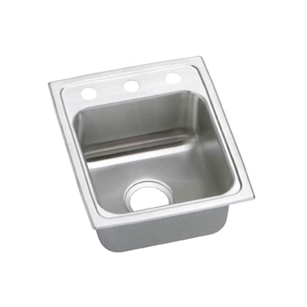 Elkay Pacemaker Drop-In Stainless Steel 15 in. 3-Hole Single Bowl Drop-in Bar Sink