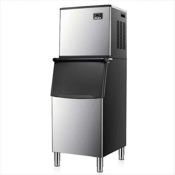 22.83 in. 400 lb. /24H Commercial Freestanding Ice Maker in Silver, Stainless Steel, with 200 lb. Storage Capacity