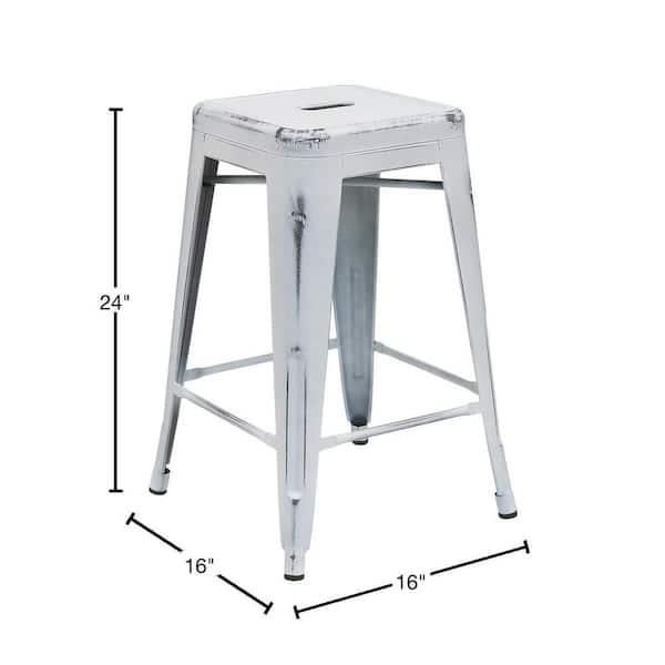 White distressed deals stool