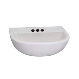 Compact 450 Wall-Hung Bathroom Sink in White