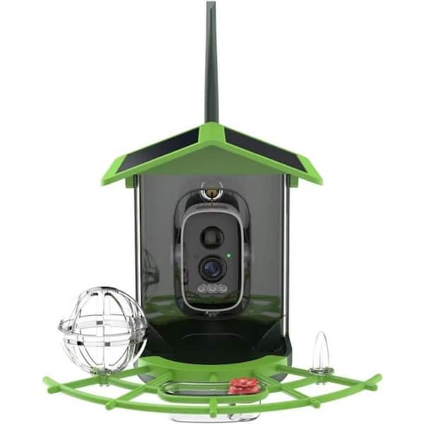 Plastic High-Definition Camera Green Humming Bird Feeder Real-Time Viewing of Photos Recognizing 10,000 Species Birds