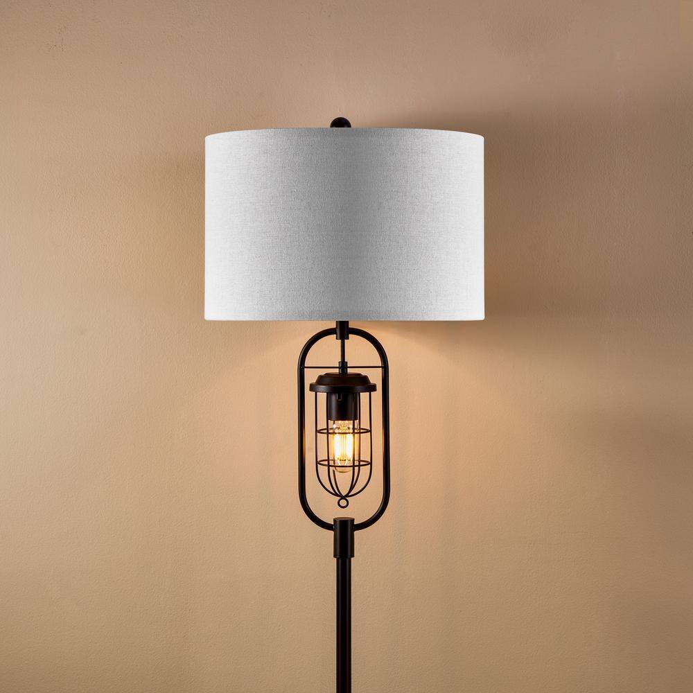62.5" Bronze Arc Floor Lamp with Lantern Night Light