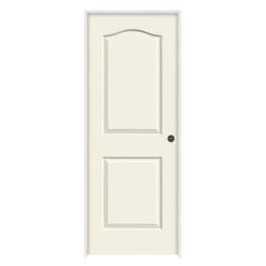 30 in. x 80 in. Camden Vanilla Painted Left-Hand Textured Molded Composite Single Prehung Interior Door