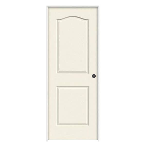 30 in. x 80 in. Camden Vanilla Painted Left-Hand Textured Hollow Core Molded Composite Single Prehung Interior Door