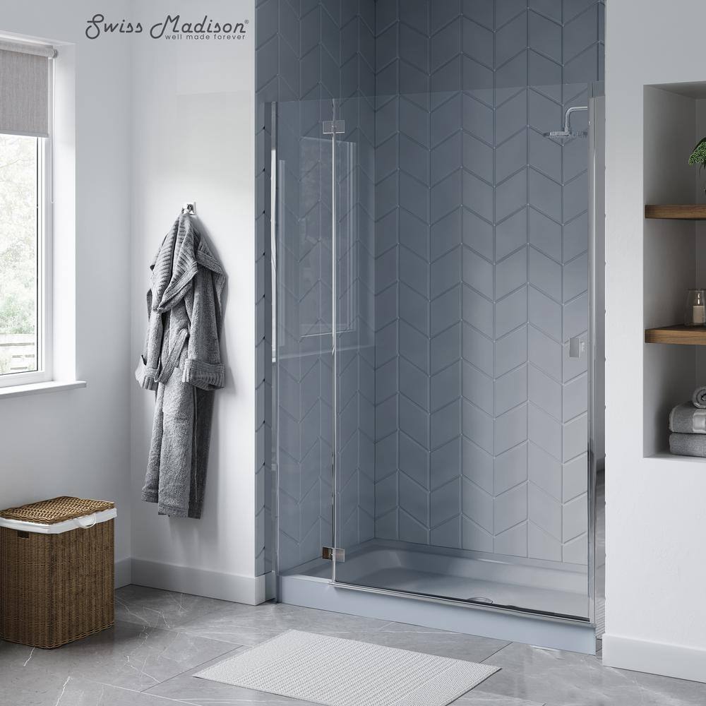 Voltaire Gray Acrylic Single-Threshold Shower Base, 60" x 30"