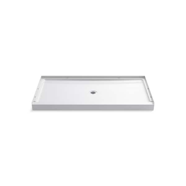 STERLING Guard+ 60 x 34 Alcove Shower Pan Base with Center Drain in White