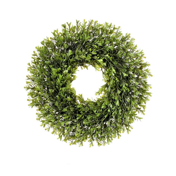Regency International Spring Green Boxwood Artificial Wreath 16 in.