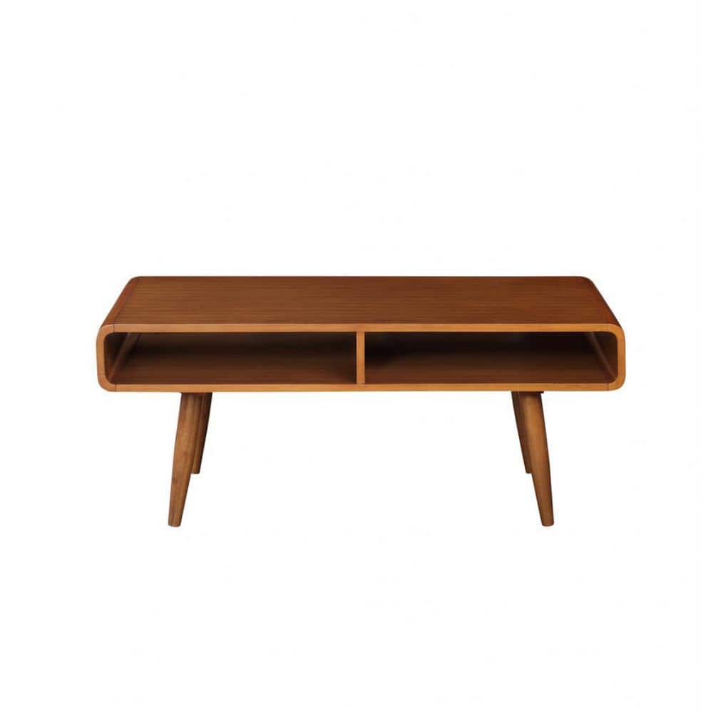 Zambrano Wood Round Chic Coffee Table with Open Storage