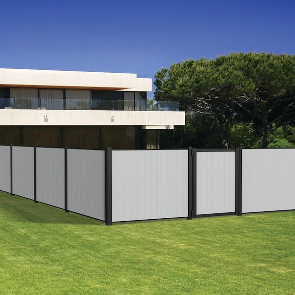 Mixed Materials 4 ft. x 6 ft. Matte Black Aluminum Fence Gate Kit