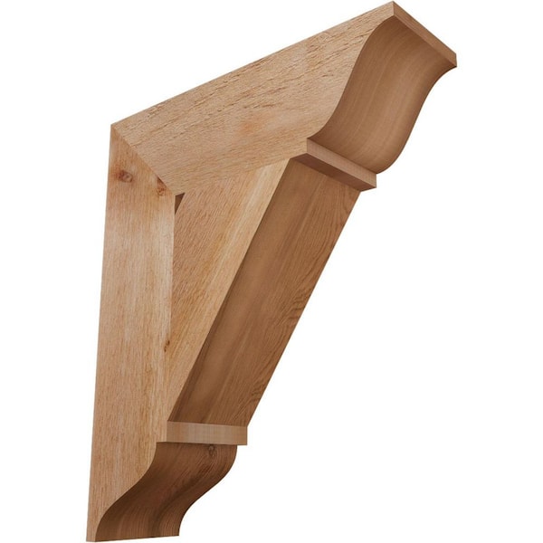 Ekena Millwork 6 in. x 24 in. x 20 in. Western Red Cedar Traditional Rough Sawn Bracket