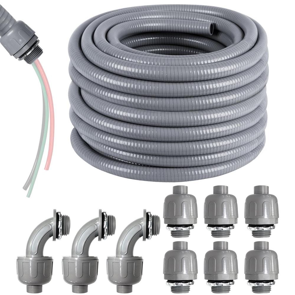 1/2 in. x 50 ft. Non-Metallic Flexible Electrical Conduit with 6 Straight a