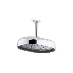 Statement Oblong 1-Spray Patterns 2.5 GPM 12 in. Ceiling Mount Rainhead Fixed Shower Head in Vibrant Polished Nickel