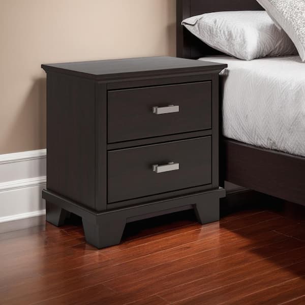 Benjara Cian Navy Blue 2-Drawer 21.34 in. W Nightstand with