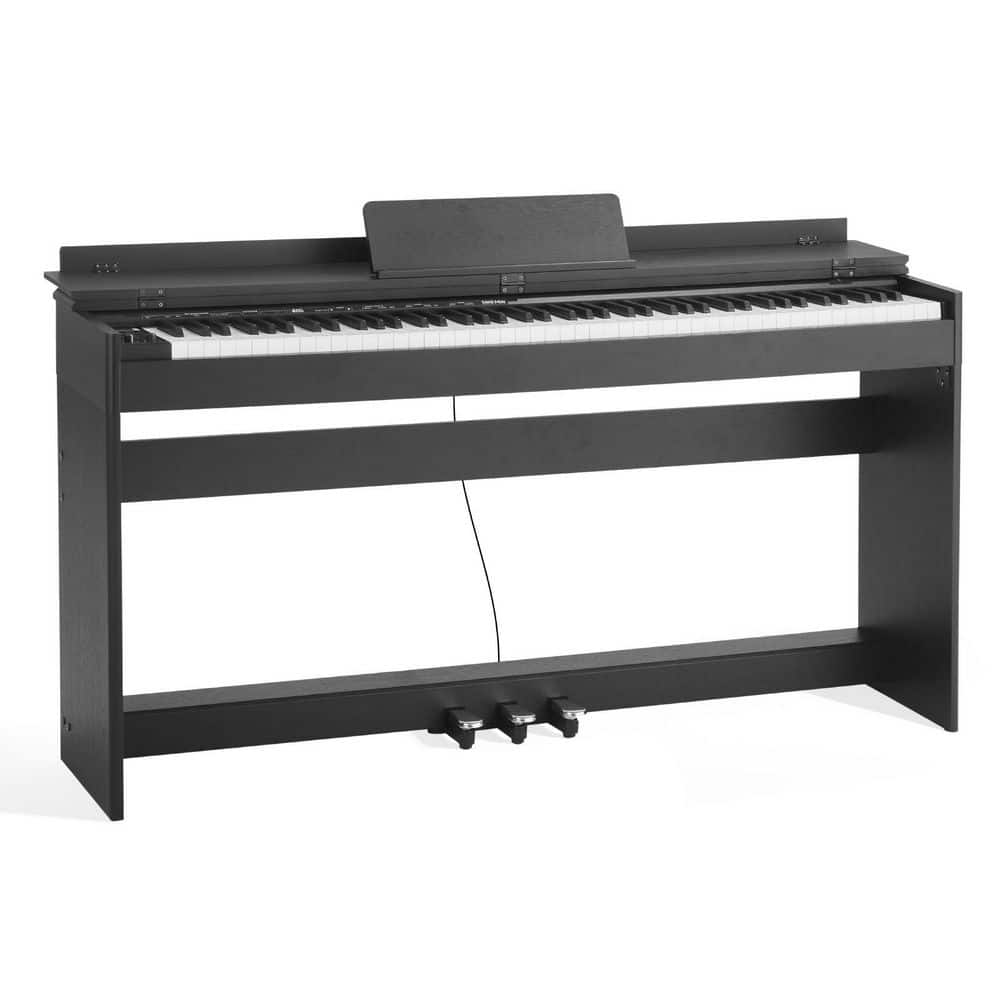 Weighted Digital Piano with Furniture Stand, Adapter, Triple Pedal, 88 Keys Fully Weighted, Electric Piano Keyboard