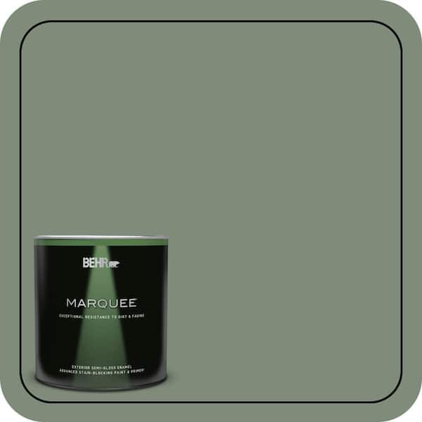 BEHR MARQUEE 1 qt. #450F-5 Amazon Moss Semi-Gloss Enamel Exterior Paint & Primer