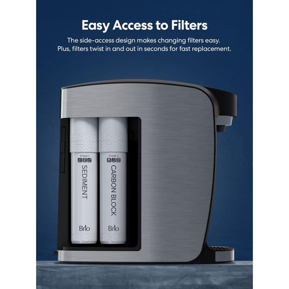 Brio Stainless Steel 2-Stage Bottleless Countertop Water Cooler