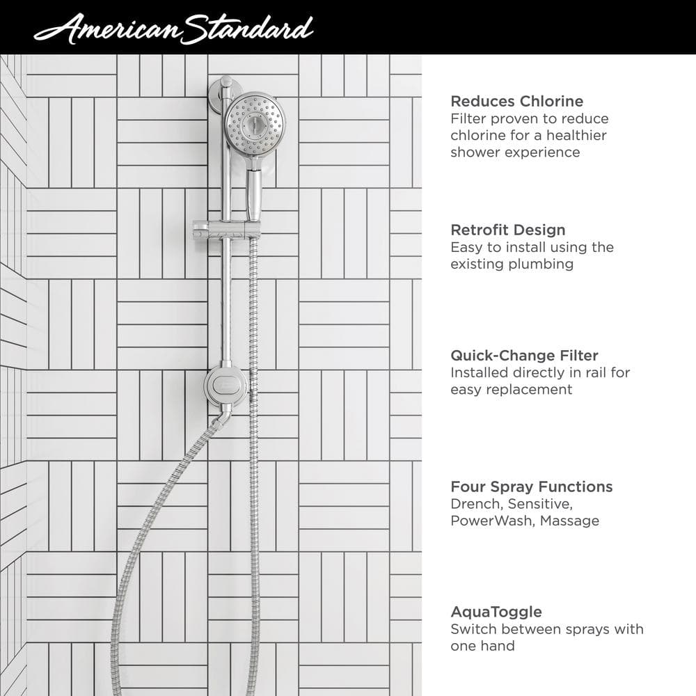 Spectra Chrome Adjustable Handheld Shower System with Filter