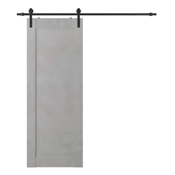 Belldinni Vona 07 32 in. x 80 in. Light Urban Finished Composite Core Wood Sliding Barn Door with Hardware Kit