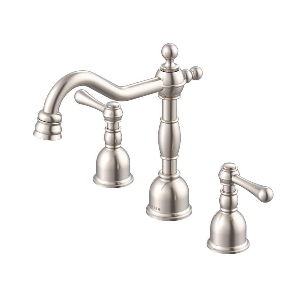 Sleek 7.5" Brushed Nickel Modern Widespread Bathroom Faucet