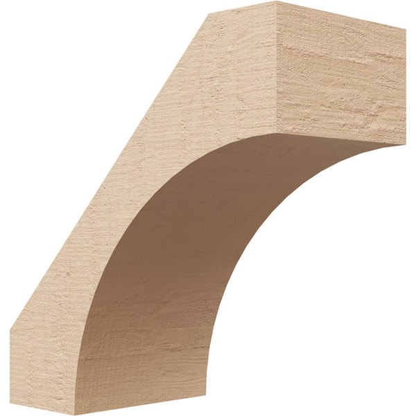 Ekena Millwork 3 in. x 6 in. x 6 in. Westlake Rough Cedar Woodgrain Timberthane Polyurethane Knee Brace, Primed