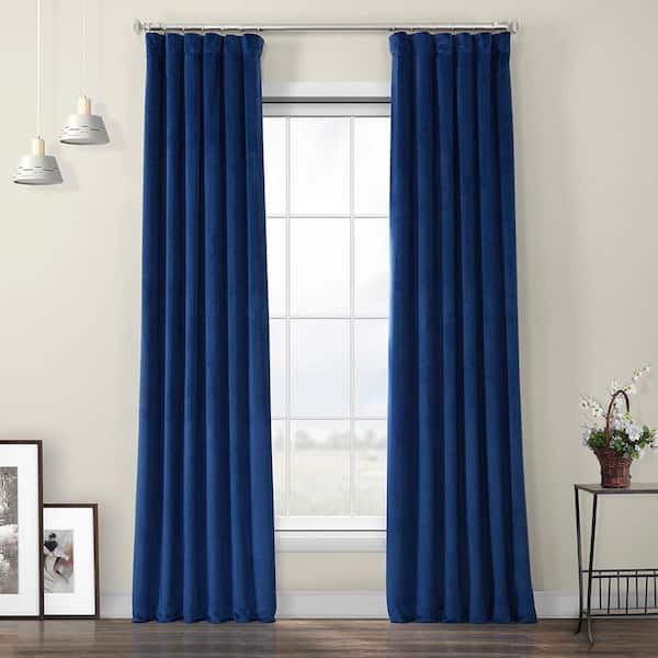 Exclusive Fabrics Furnishings Pisces, Royal Navy Blue Velvet Curtains