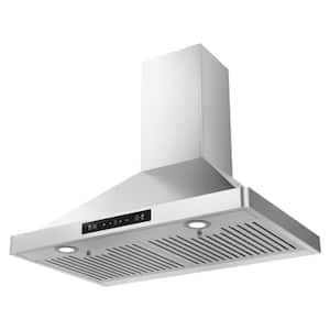 30 in. 290 CFM Ducted Insert Range Hood with One Motor and LED Screen Finger Touch Control in Stainless Steel Silver