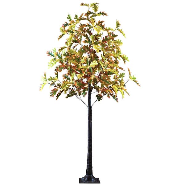 Lightshare 6 ft. Lighted Oak Tree 88 LED Warm White Artificial ...