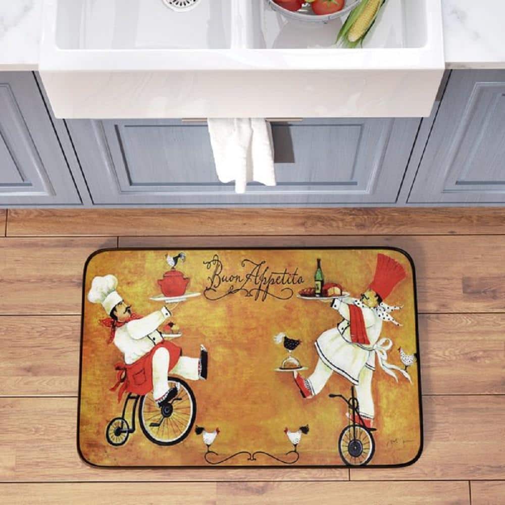 J&V TEXTILES Chalkboard Chefs 24 in. x 36 in. Anti-Fatigue Kitchen Mat in  the Mats department at