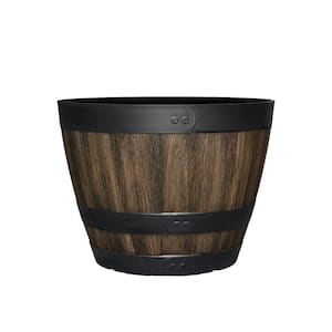Napa Barrel 12.8 in. Kentucky Walnut Resin Planter