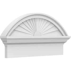 2-3/4 in. x 24 in. x 12-7/8 in. Segment Arch Sunburst Architectural Grade PVC Combination Pediment