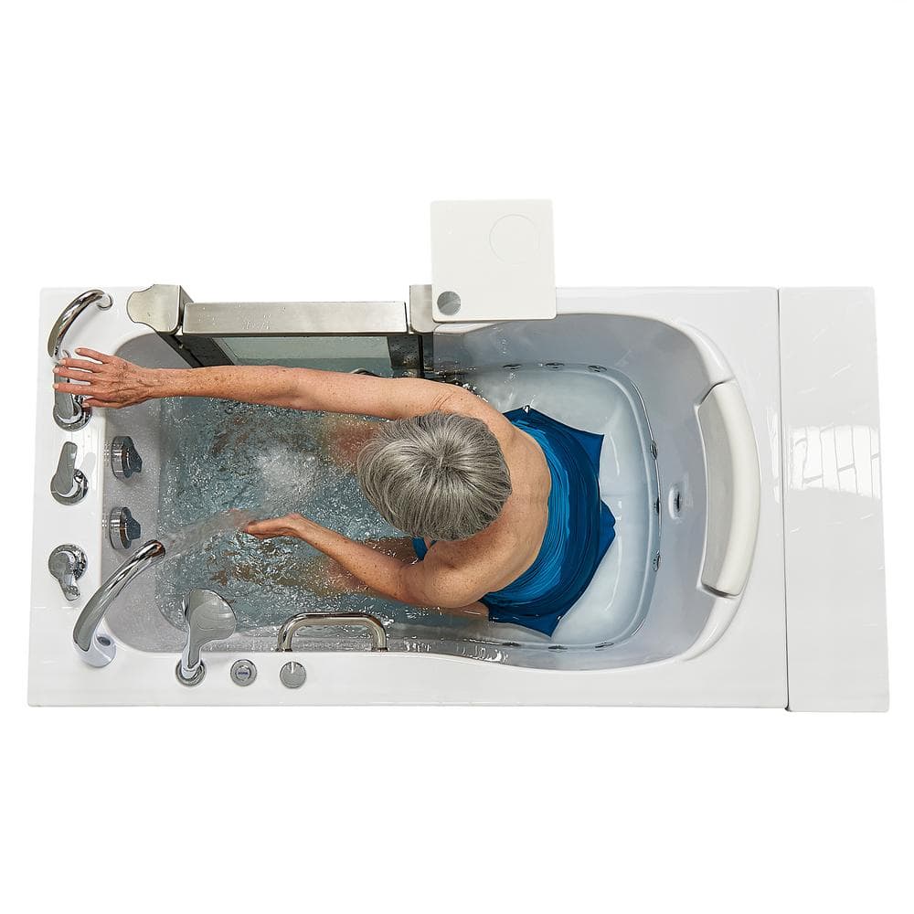 Royal 52" White Acrylic Hydro Massage Walk-In Bathtub with Heated Seat