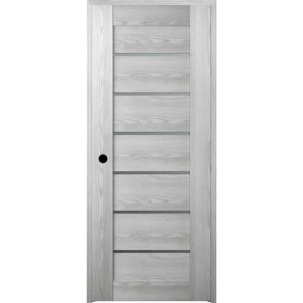 Belldinni Vona 32 in. x 84 in. Left-Hand 7 Lite Frosted Glass Solid Composite Core Ribeira Ash Wood Single Prehung Interior Door