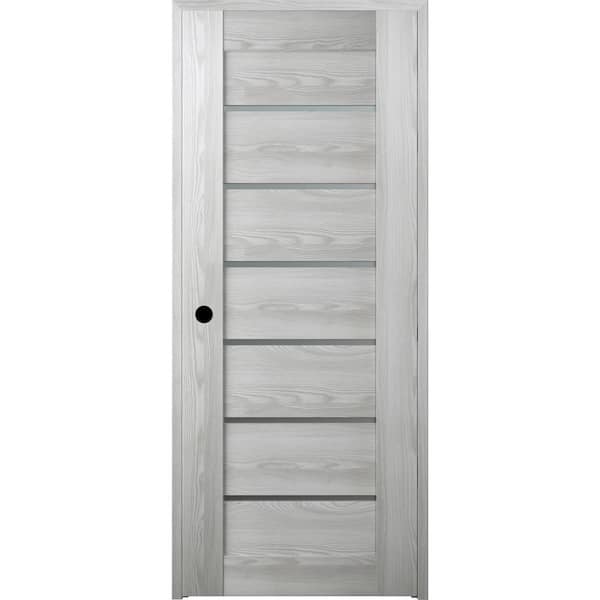 Belldinni Vona 32 in. x 84 in. Left-Hand 7 Lite Frosted Glass Solid Composite Core Ribeira Ash Wood Single Prehung Interior Door