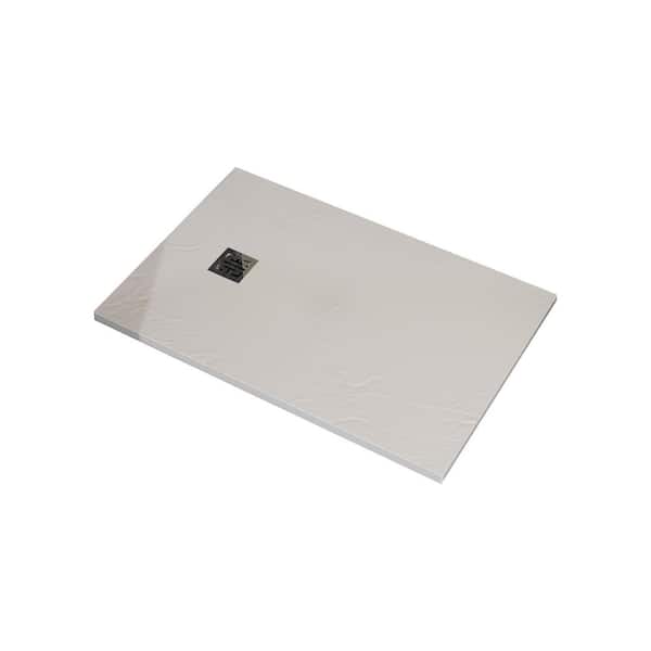 32 in. L x 48 in. W Alcove Shower Pan Base in White with Center Drain